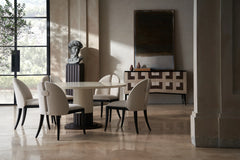 Caracole Cameo Ivory Dining Chair – angle view – Lusso Furniture Miami