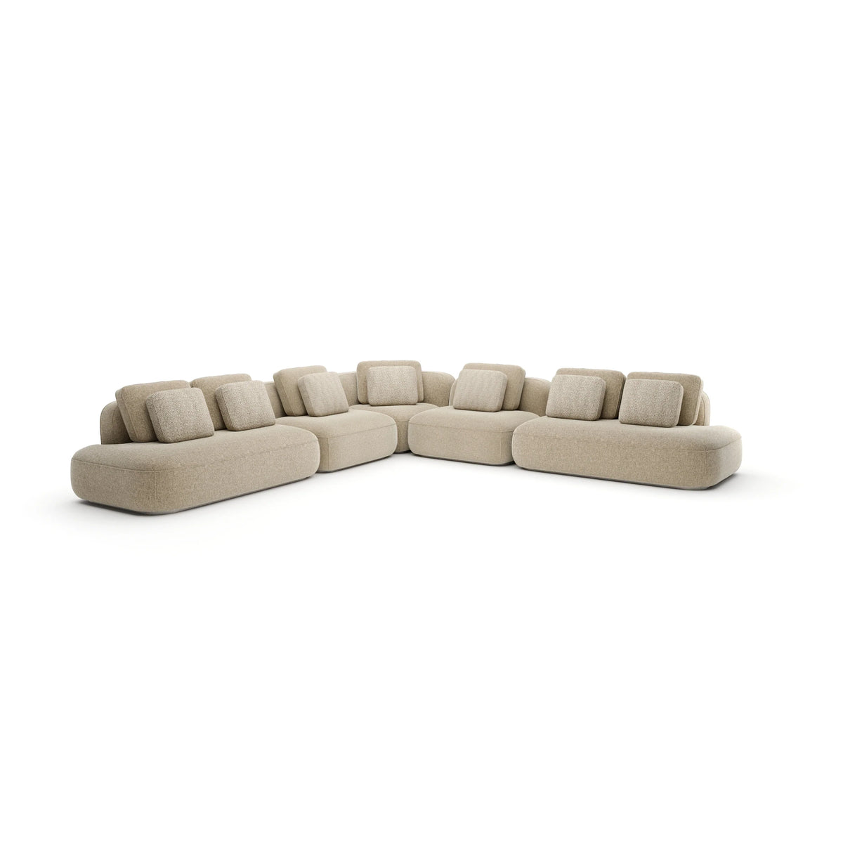 Caracole Sasso Oatmeal XL Sectional – angle view – Lusso Furniture Miami