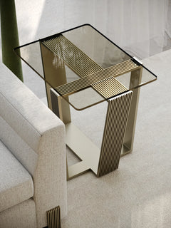 Caracole Counter Balance Side Table – side view – Lusso Furniture Miami