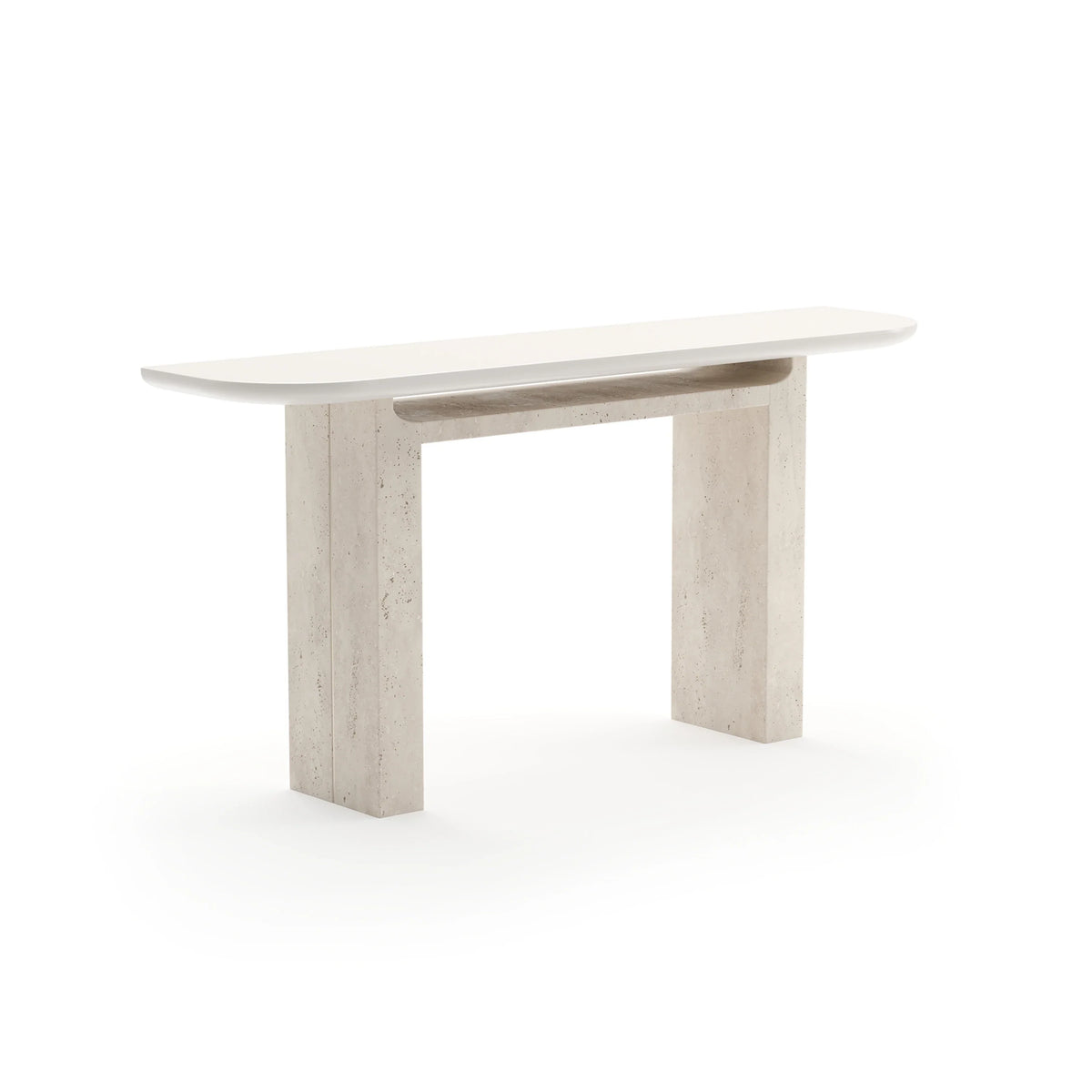 Caracole Overlap Open Console Table – side view – Lusso Furniture Miami