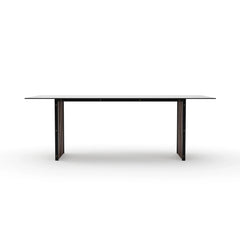 Caracole Pinstripe Dark Dining Table – front view – Lusso Furniture Miami