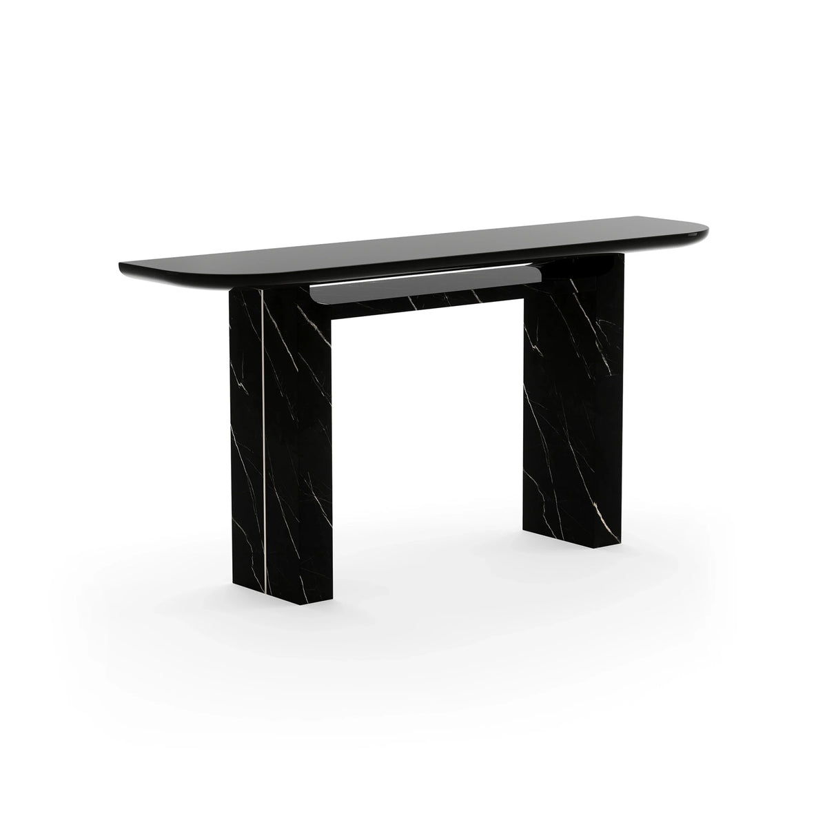 Caracole Overlap Open Console Table – close-up – Lusso Furniture Miami