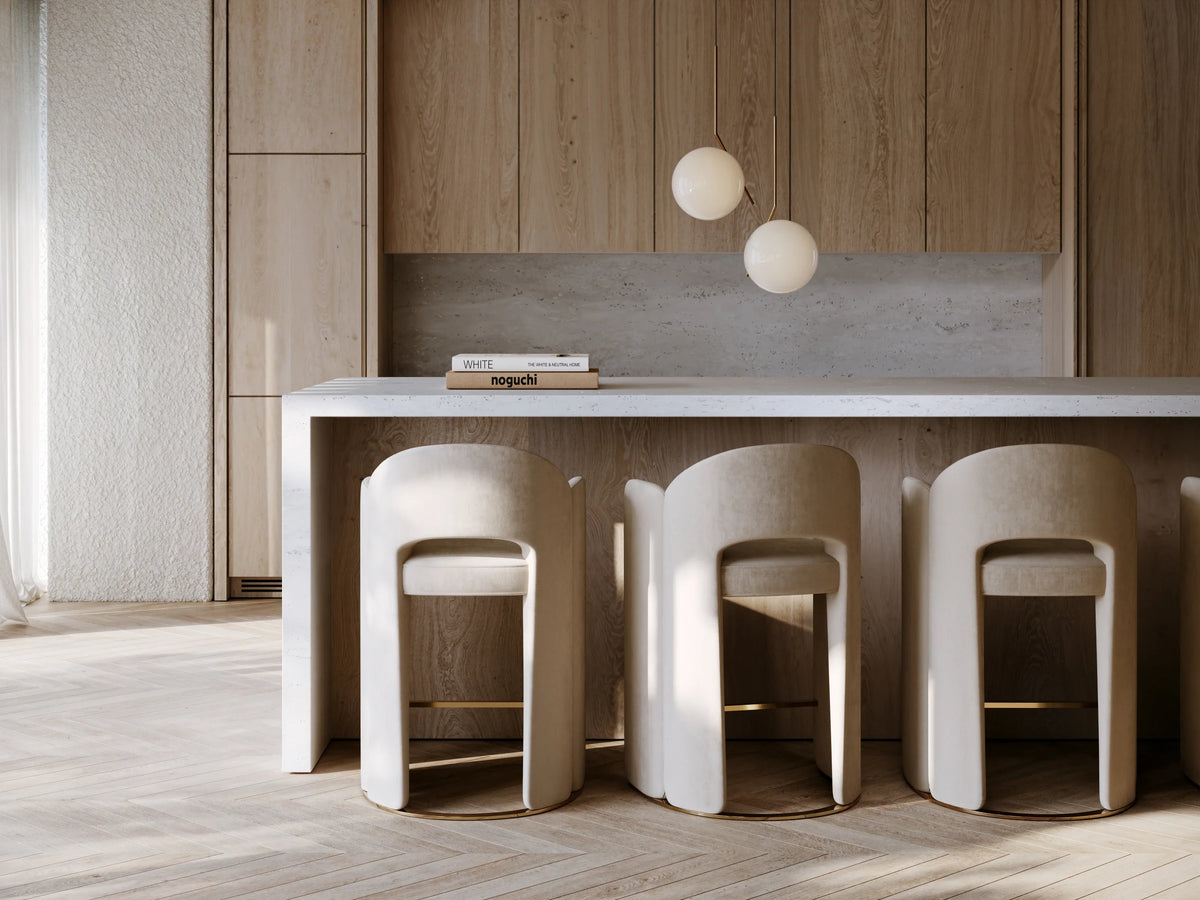 Caracole Overlap Counter Stool – angle view – Lusso Furniture Miami