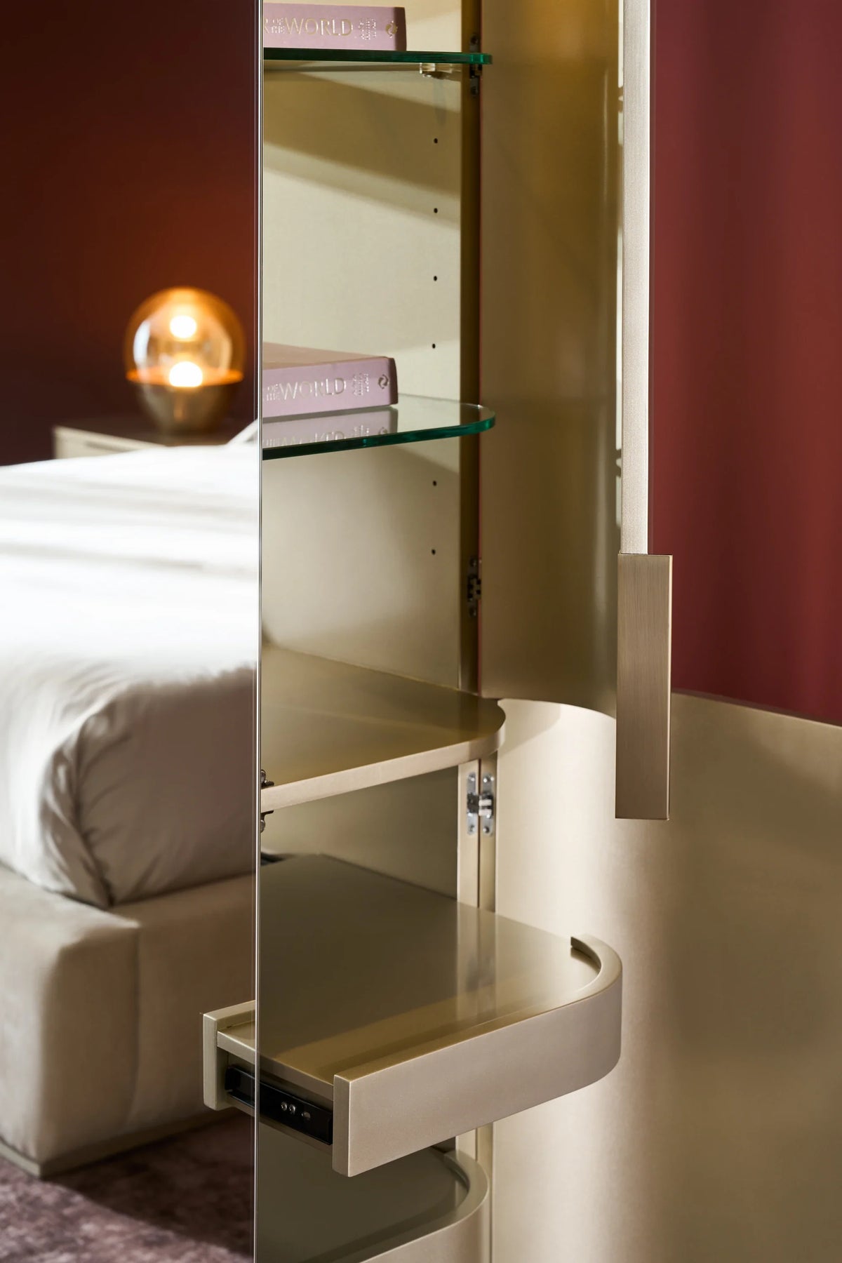 Caracole Oblique Armoire – room setting – Lusso Furniture Miami