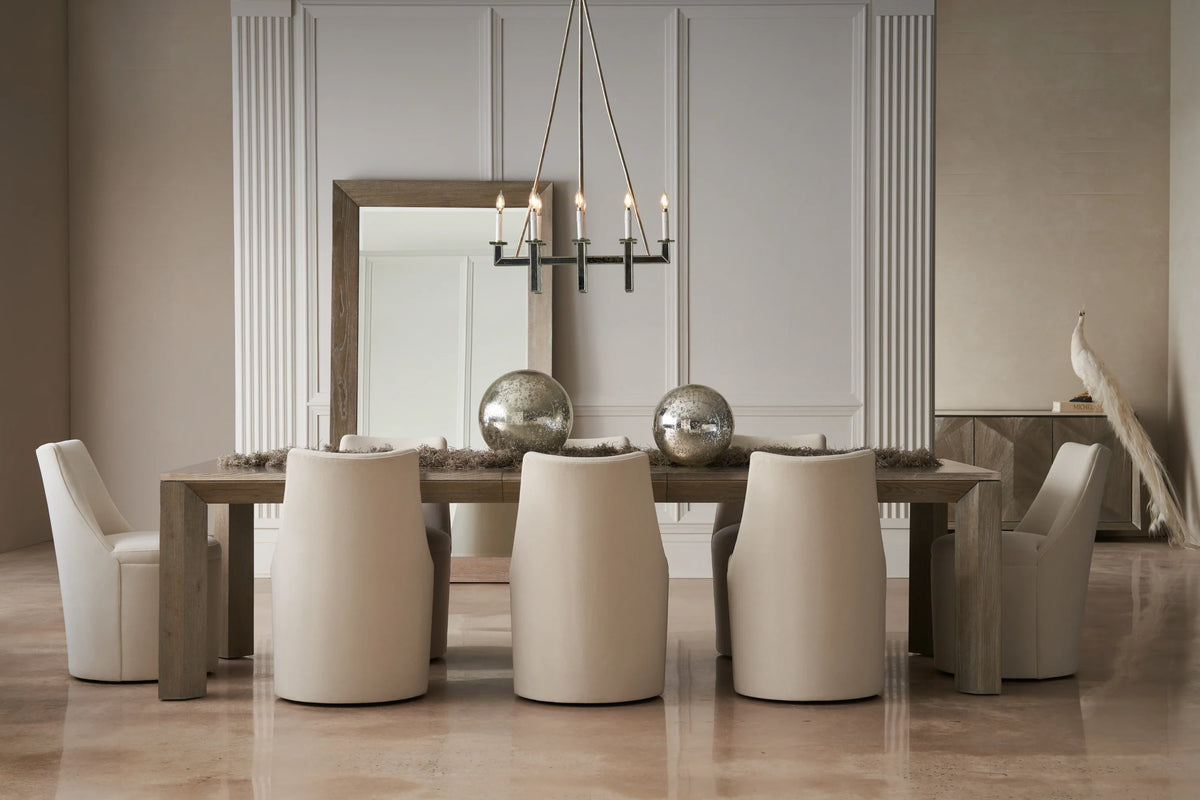 Caracole Barrel Roll Dining Chair – side view – Lusso Furniture Miami