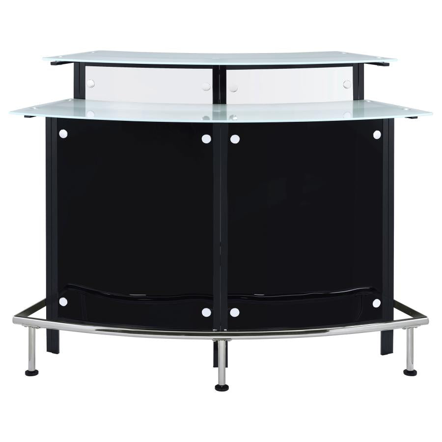 Keystone Curved Glass Top Home Bar Wine Cabinet Black-zoom-4