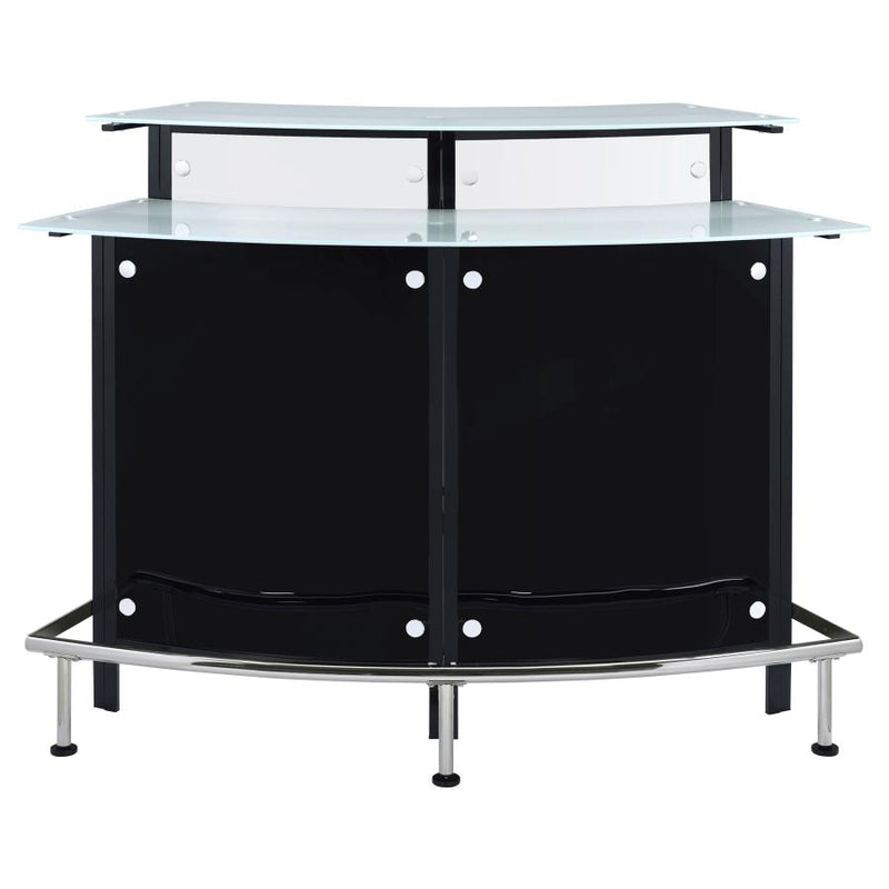 Keystone Curved Glass Top Home Bar Wine Cabinet Black-zoom-