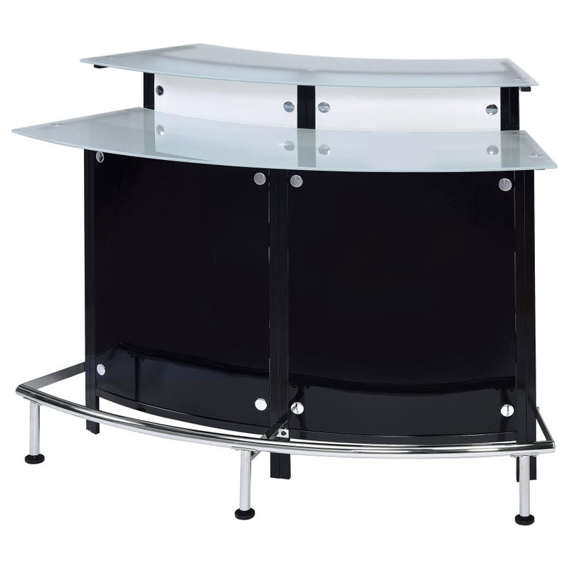Keystone Curved Glass Top Home Bar Wine Cabinet Black-zoom-