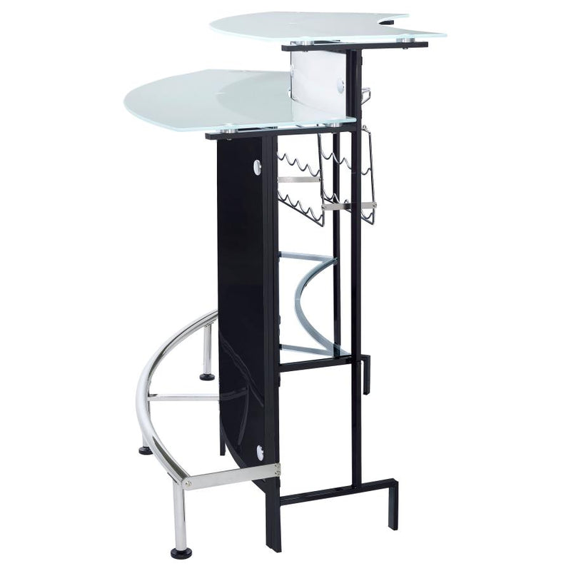 Keystone Curved Glass Top Home Bar Wine Cabinet Black-zoom-