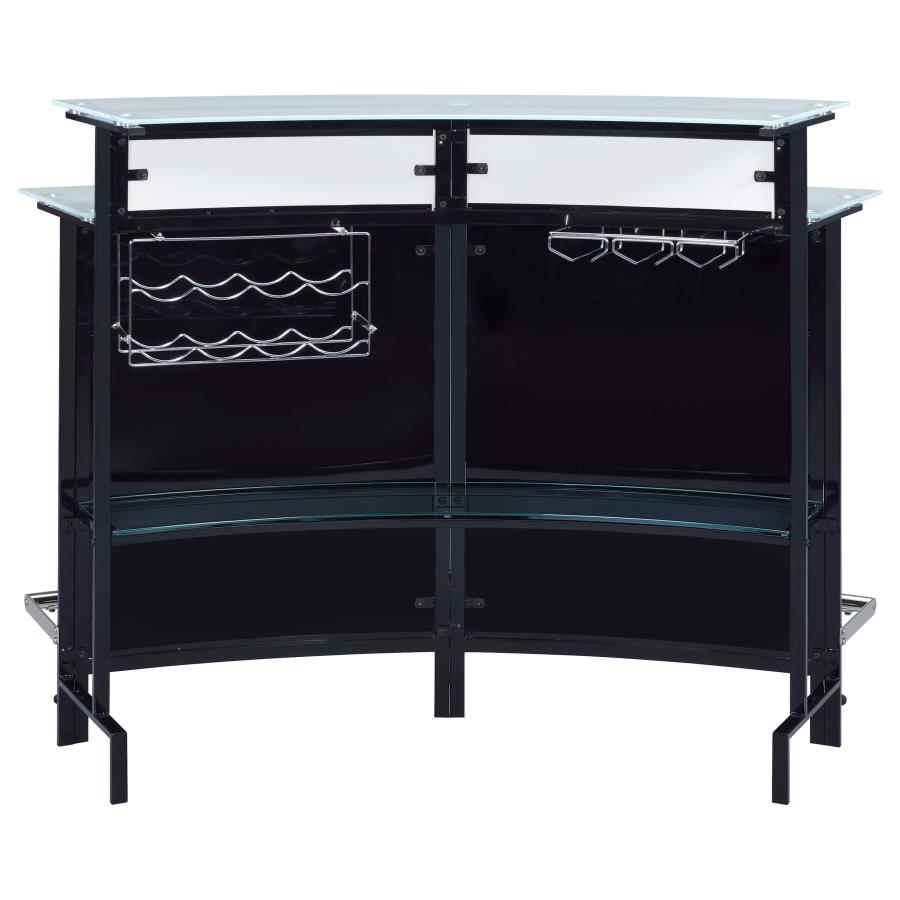Keystone Curved Glass Top Home Bar Wine Cabinet Black-zoom-7