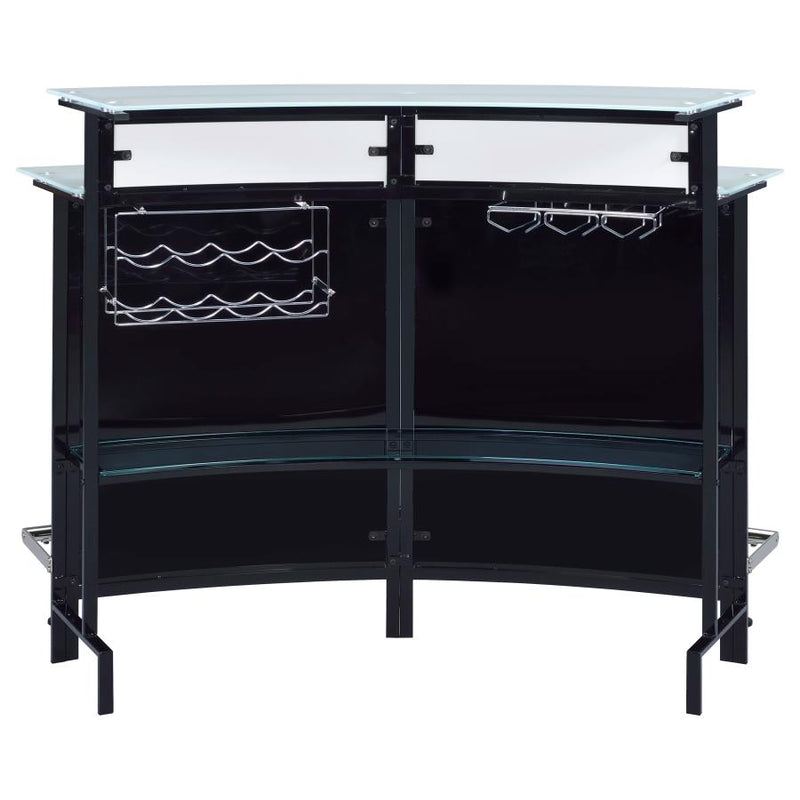 Keystone Curved Glass Top Home Bar Wine Cabinet Black-zoom-