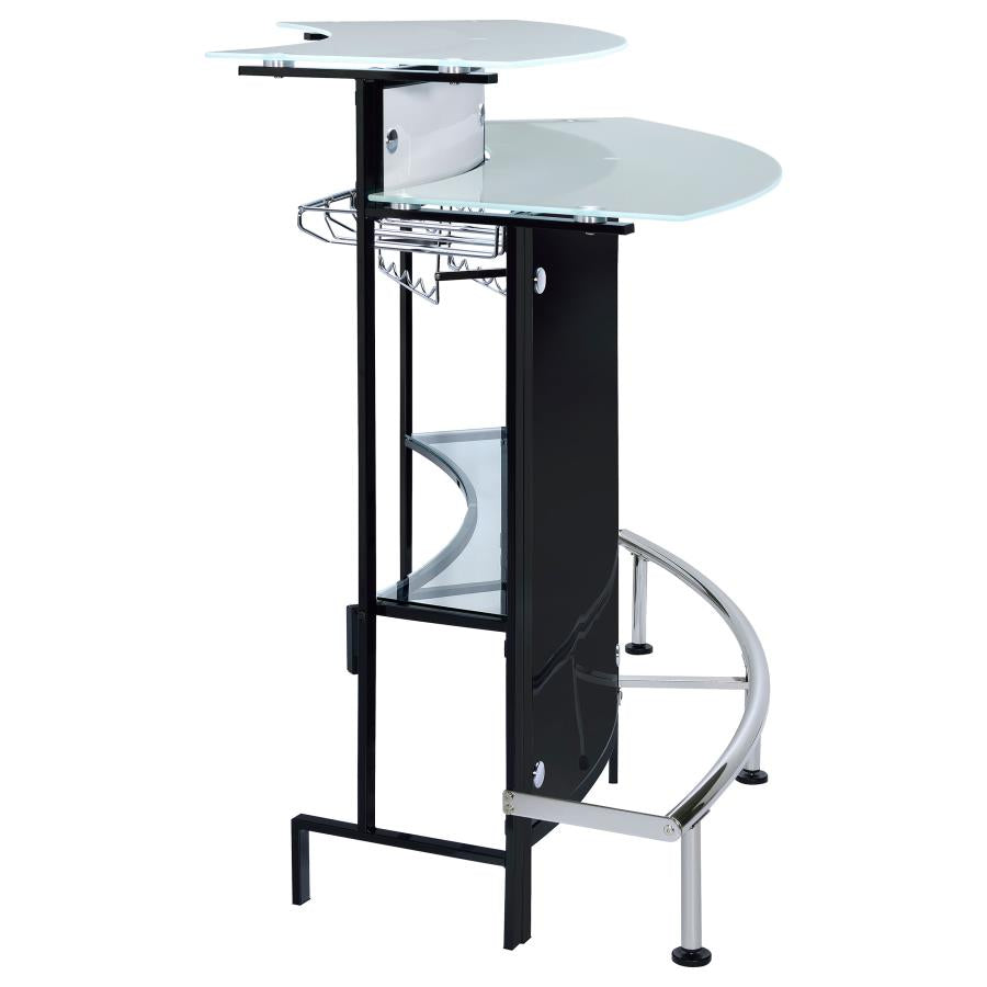 Keystone Curved Glass Top Home Bar Wine Cabinet Black-zoom-8