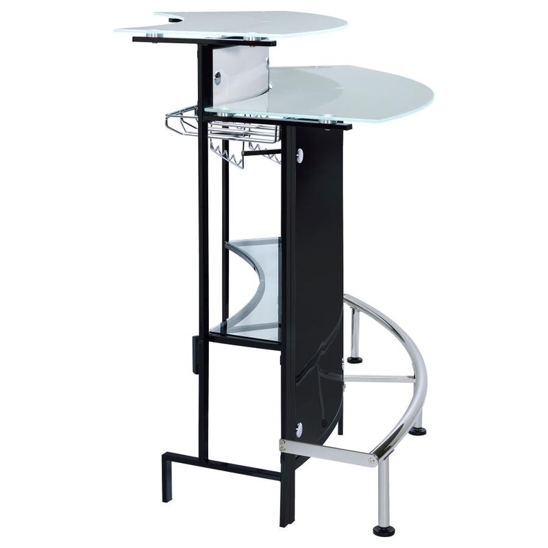 Keystone Curved Glass Top Home Bar Wine Cabinet Black-zoom-