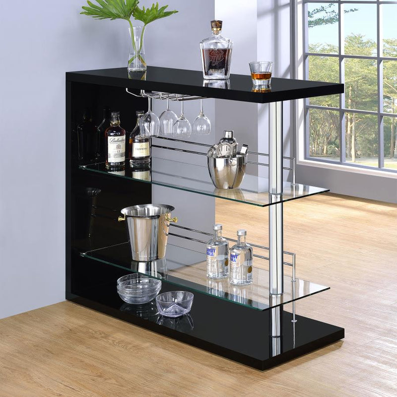 Prescott Rectangular Home Wine Table Black High Gloss-zoom-