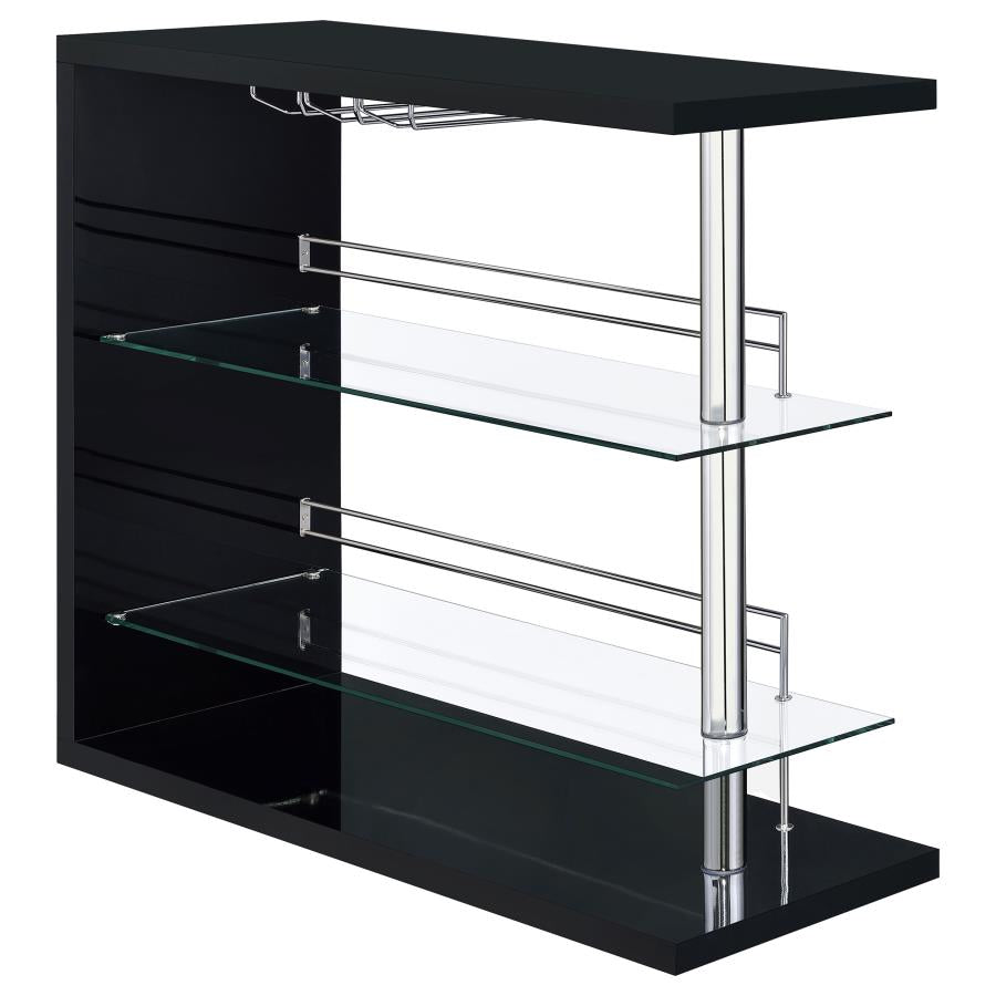 Prescott Rectangular Home Wine Table Black High Gloss-zoom-1