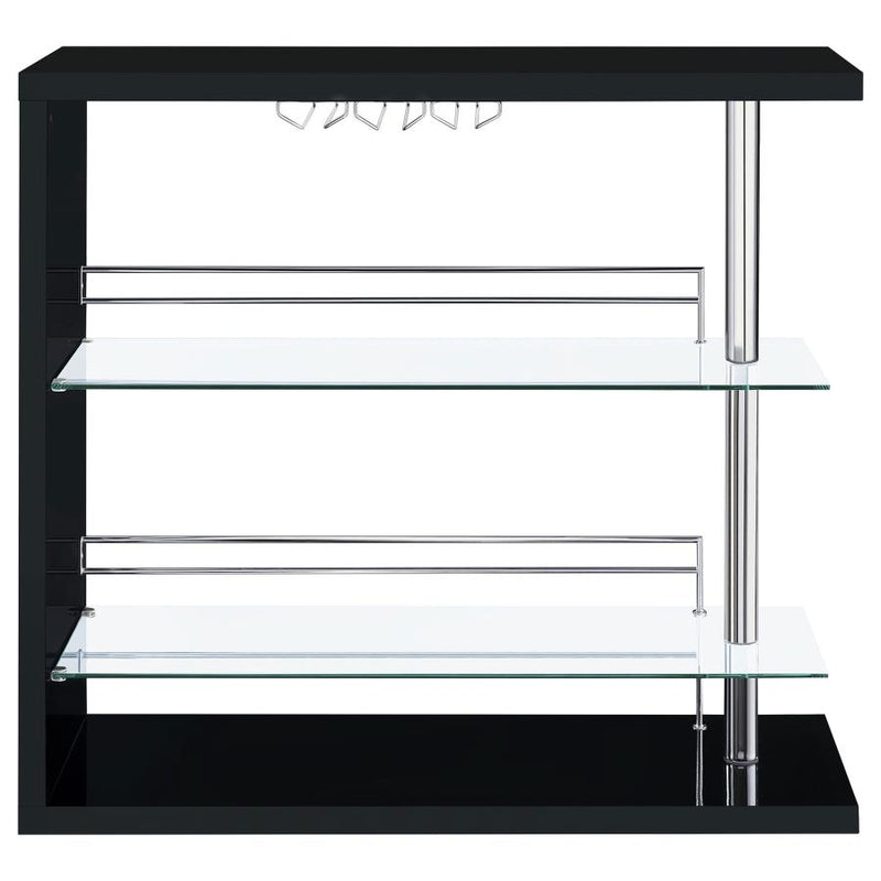 Prescott Rectangular Home Wine Table Black High Gloss-zoom-