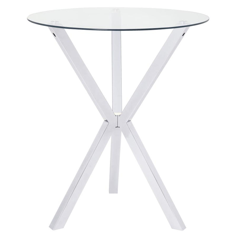 Denali Round 35-inch Glass Top Bistro Bar Table Chrome-zoom-