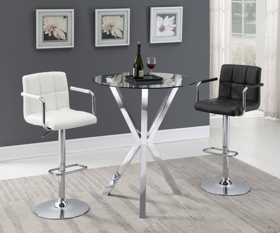 Denali Round 35-inch Glass Top Bistro Bar Table Chrome-zoom-4