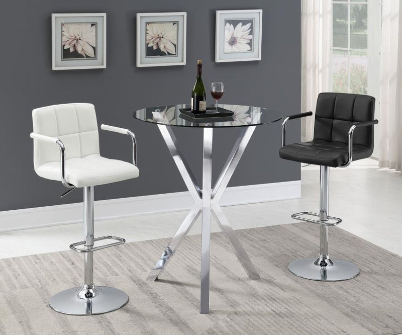 Denali Round 35-inch Glass Top Bistro Bar Table Chrome-zoom-
