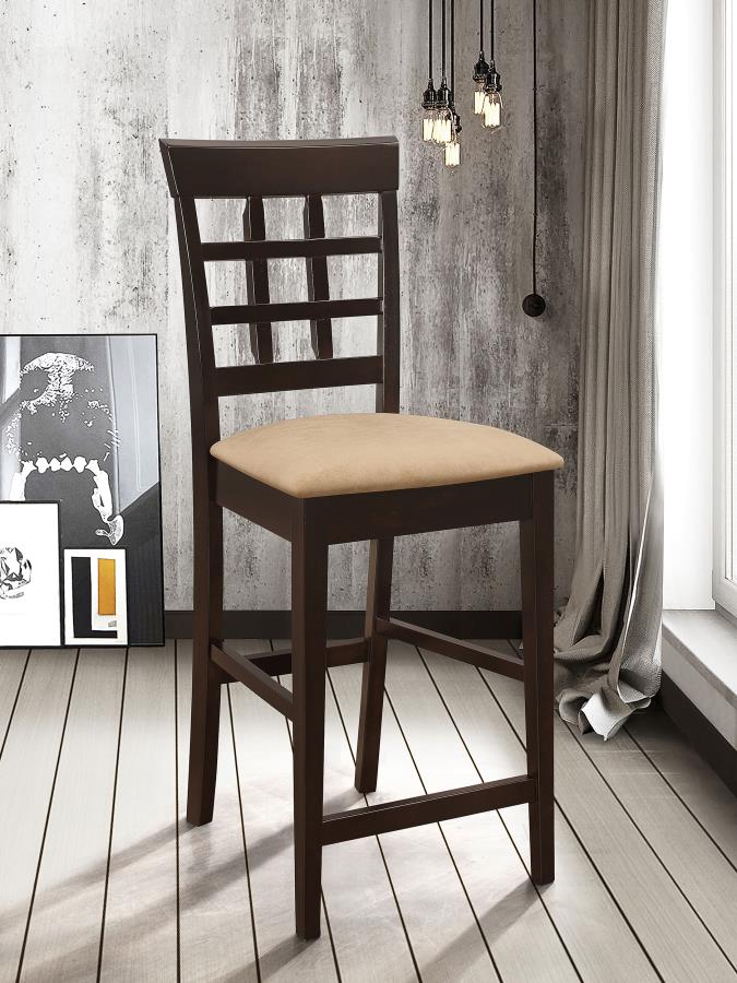 Gabriel Lattice Back Counter Chair Cappuccino (Set of 2)-zoom-2