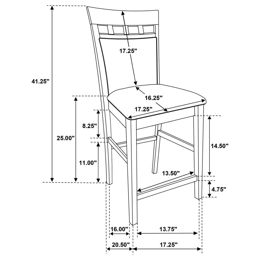 Gabriel Closed Back Counter Chair Cappuccino (Set of 2)-11