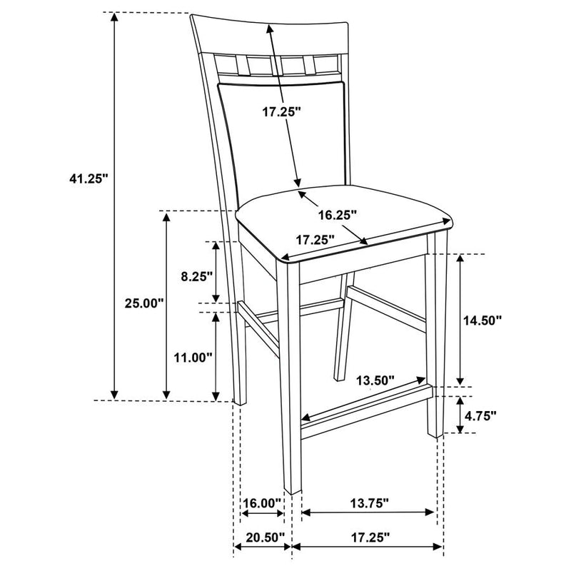 Gabriel Closed Back Counter Chair Cappuccino (Set of 2)-zoom-