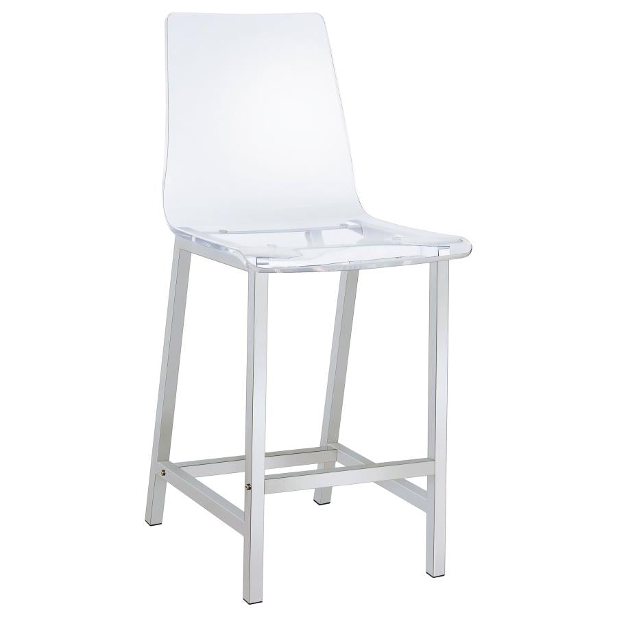 Juelia Clear Acrylic Counter Chair Chrome (Set of 2)-zoom-3