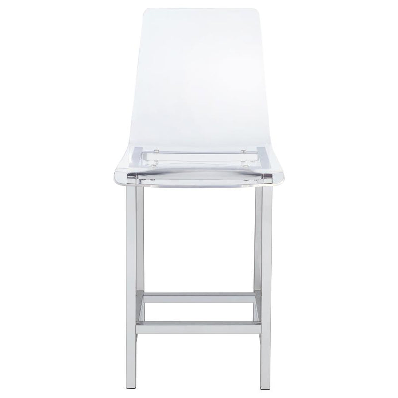 Juelia Clear Acrylic Counter Chair Chrome (Set of 2)-zoom-