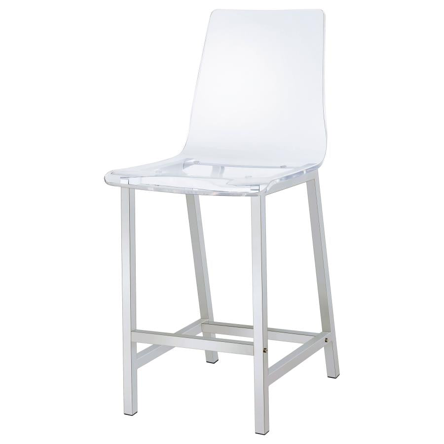 Juelia Clear Acrylic Counter Chair Chrome (Set of 2)-5