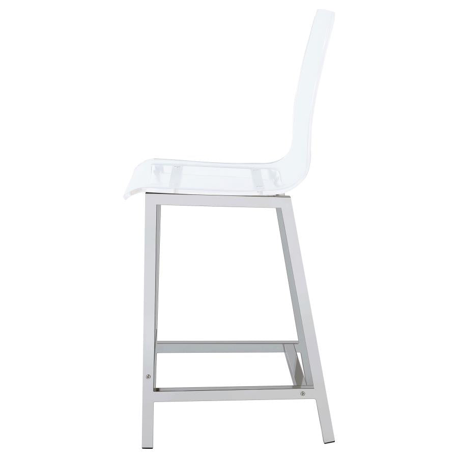 Juelia Clear Acrylic Counter Chair Chrome (Set of 2)-6