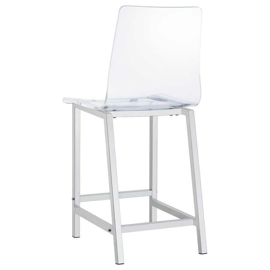 Juelia Clear Acrylic Counter Chair Chrome (Set of 2)-7