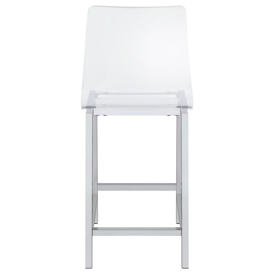 Juelia Clear Acrylic Counter Chair Chrome (Set of 2)-8