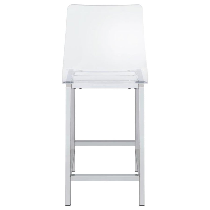 Juelia Clear Acrylic Counter Chair Chrome (Set of 2)-zoom-