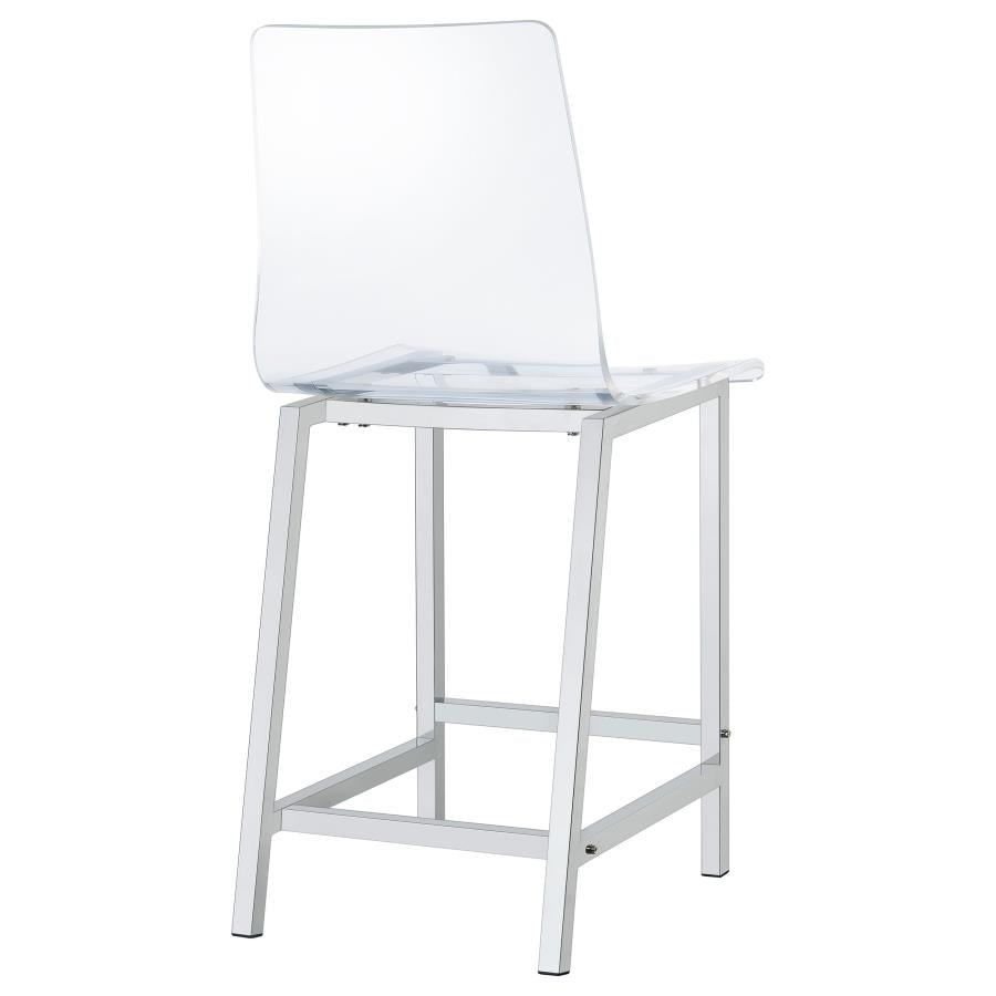 Juelia Clear Acrylic Counter Chair Chrome (Set of 2)-9
