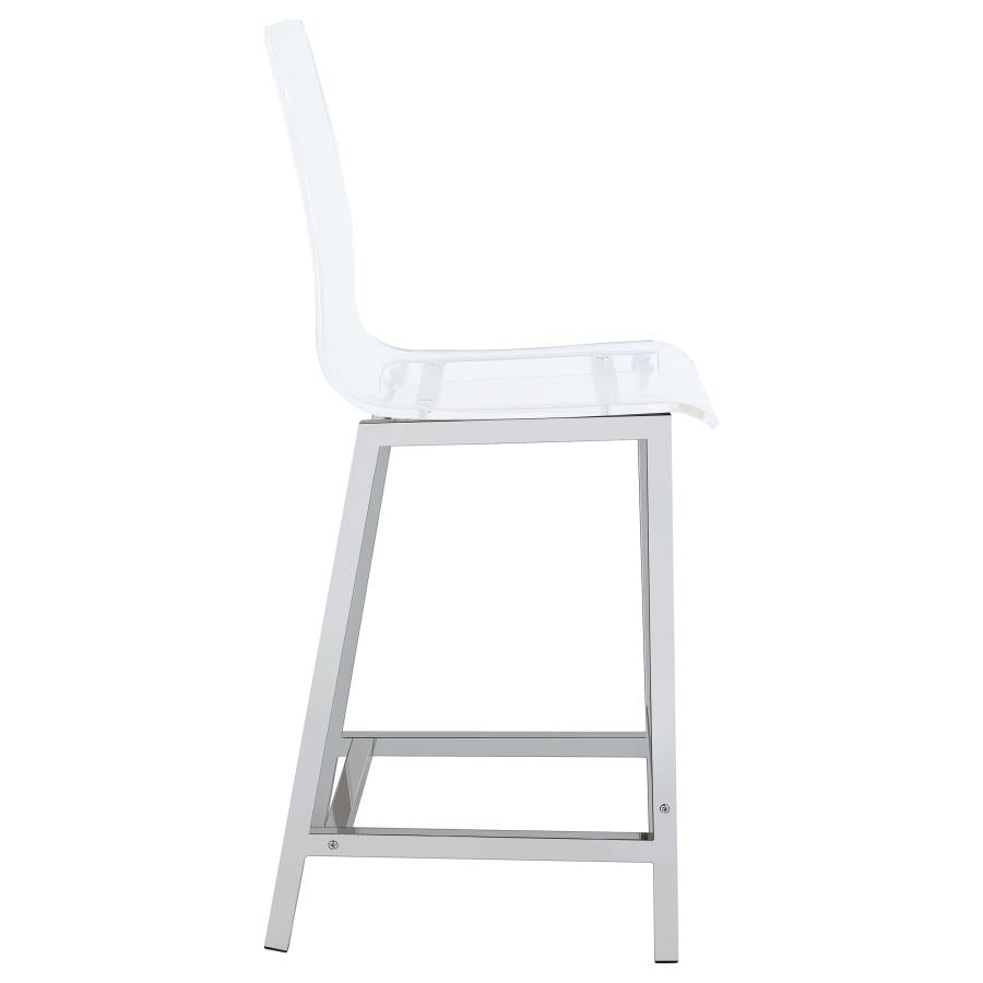 Juelia Clear Acrylic Counter Chair Chrome (Set of 2)-zoom-10