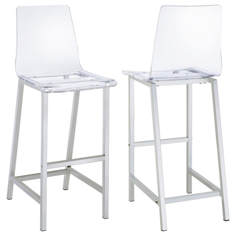 Juelia Clear Acrylic Bar Chair Chrome (Set of 2)-zoom-