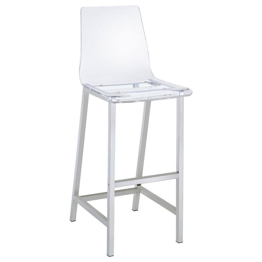 Juelia Clear Acrylic Bar Chair Chrome (Set of 2)-zoom-3