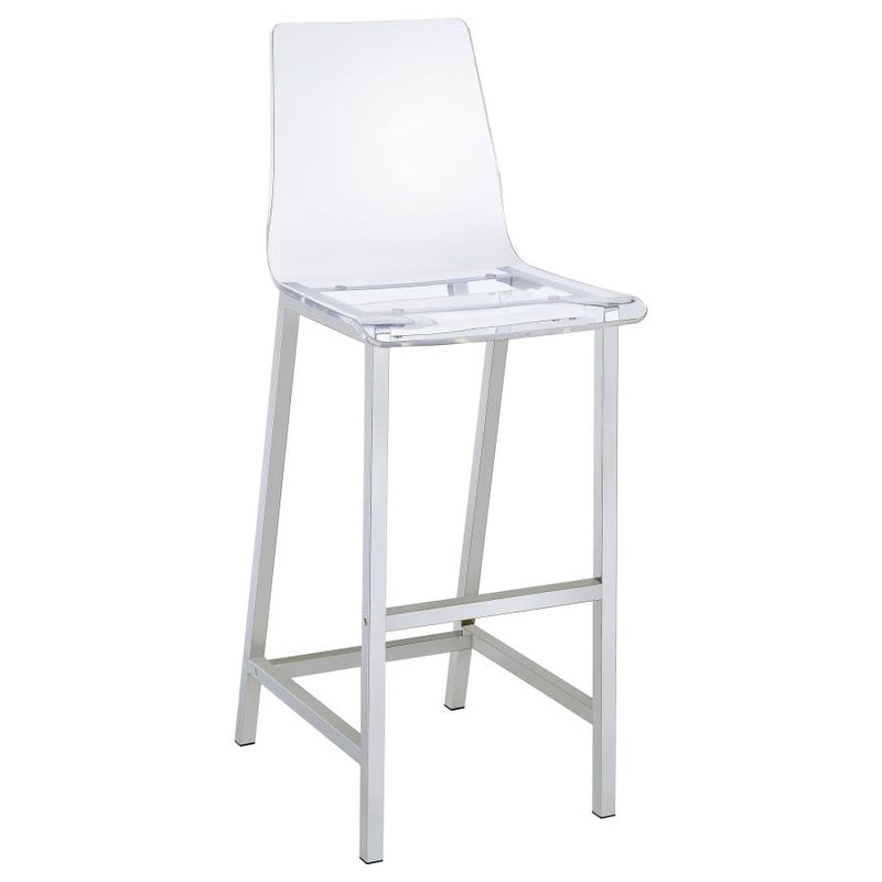 Juelia Clear Acrylic Bar Chair Chrome (Set of 2)-zoom-