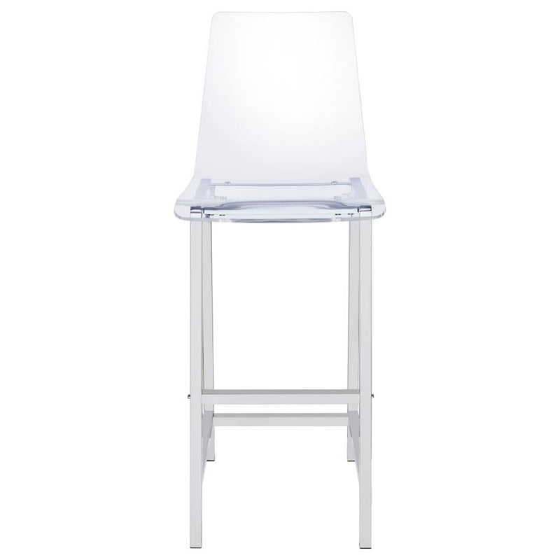 Juelia Clear Acrylic Bar Chair Chrome (Set of 2)-zoom-