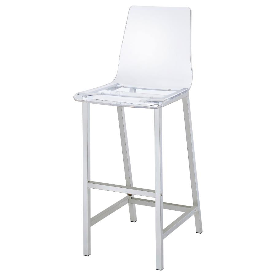 Juelia Clear Acrylic Bar Chair Chrome (Set of 2)-zoom-5