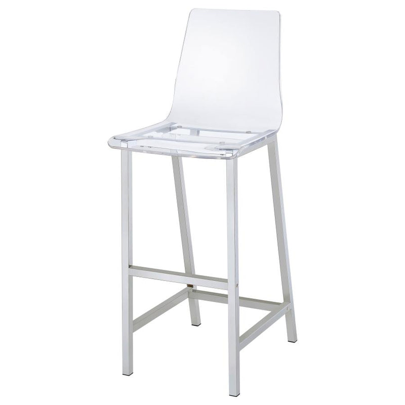 Juelia Clear Acrylic Bar Chair Chrome (Set of 2)-zoom-