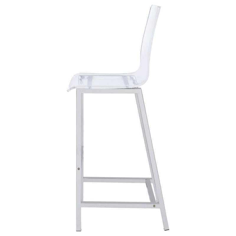 Juelia Clear Acrylic Bar Chair Chrome (Set of 2)-zoom-