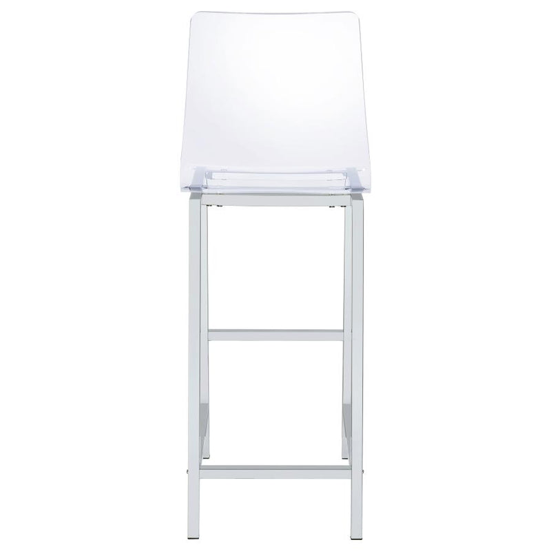 Juelia Clear Acrylic Bar Chair Chrome (Set of 2)-zoom-
