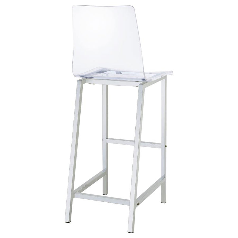 Juelia Clear Acrylic Bar Chair Chrome (Set of 2)-zoom-