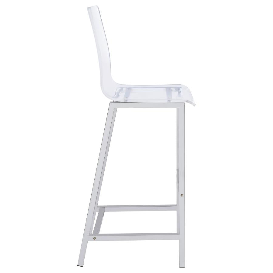 Juelia Clear Acrylic Bar Chair Chrome (Set of 2)-10