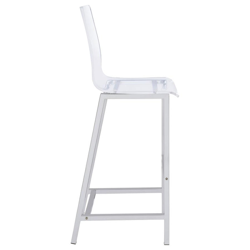 Juelia Clear Acrylic Bar Chair Chrome (Set of 2)-zoom-
