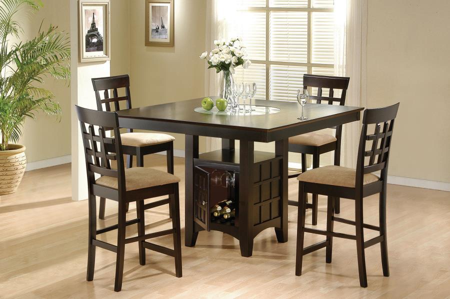 Gabriel 5-piece Square Counter Height Dining Set Cappuccino-zoom-1