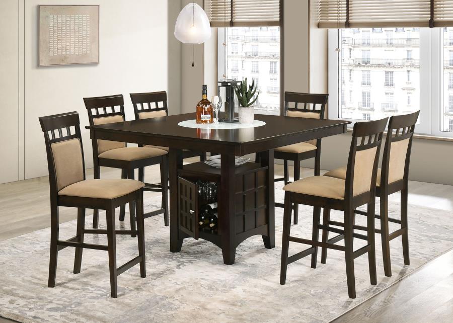 Gabriel 7-piece Square Counter Height Dining Set Cappuccino-zoom-1