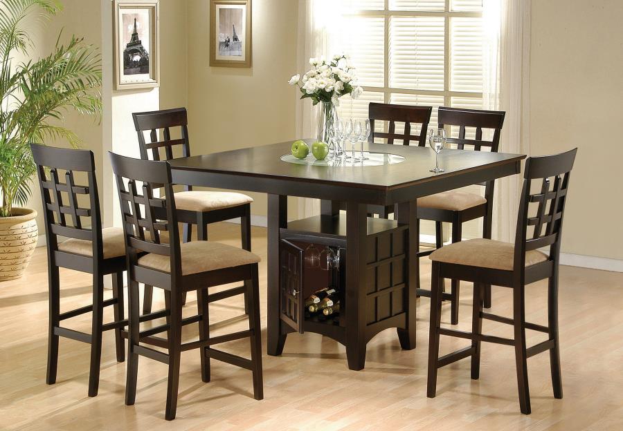 Gabriel 7-piece Square Counter Height Dining Set Cappuccino-zoom-1