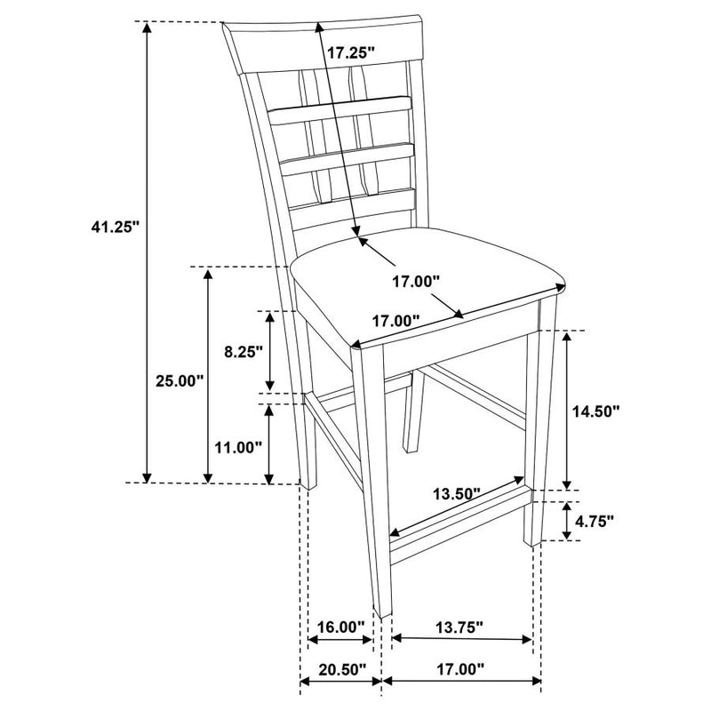 Gabriel 7-piece Square Counter Height Dining Set Cappuccino-zoom-